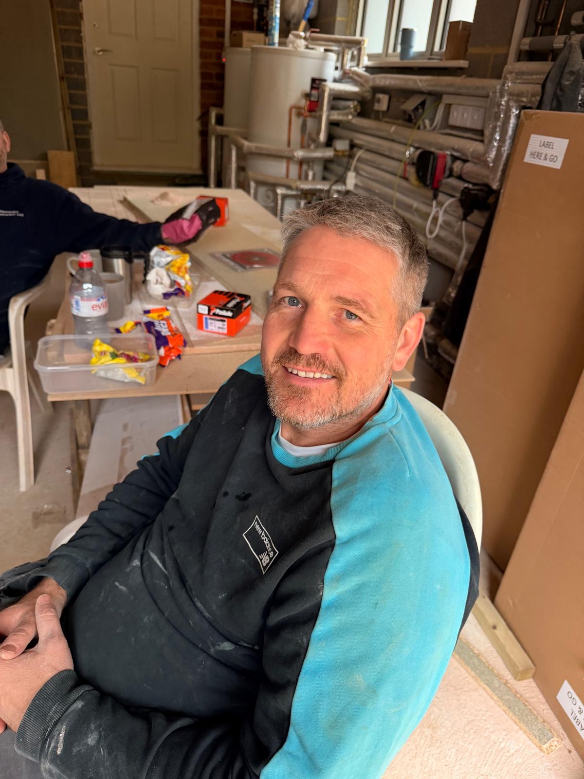 James Gray, founder and lead contractor at JRG Build on a residential construction site